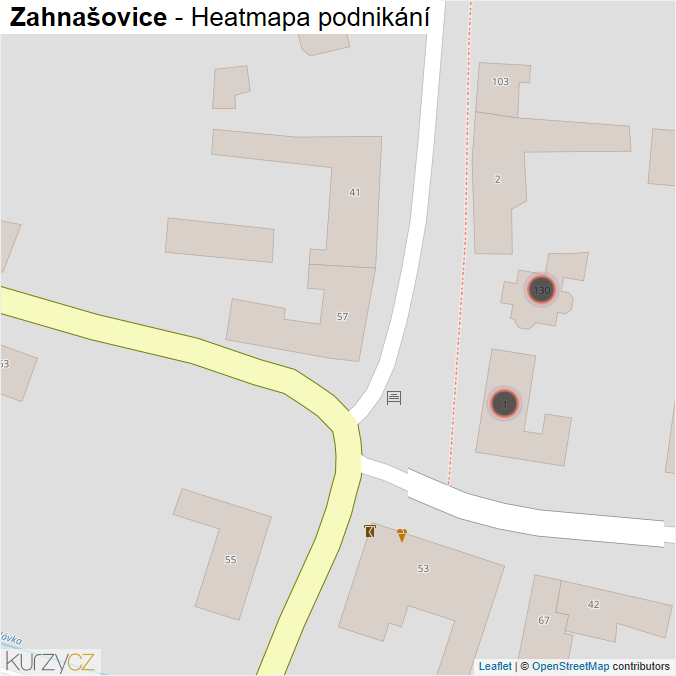 Mapa Zahnašovice - Firmy v obci.