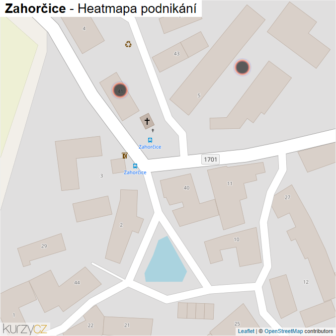 Mapa Zahorčice - Firmy v obci.