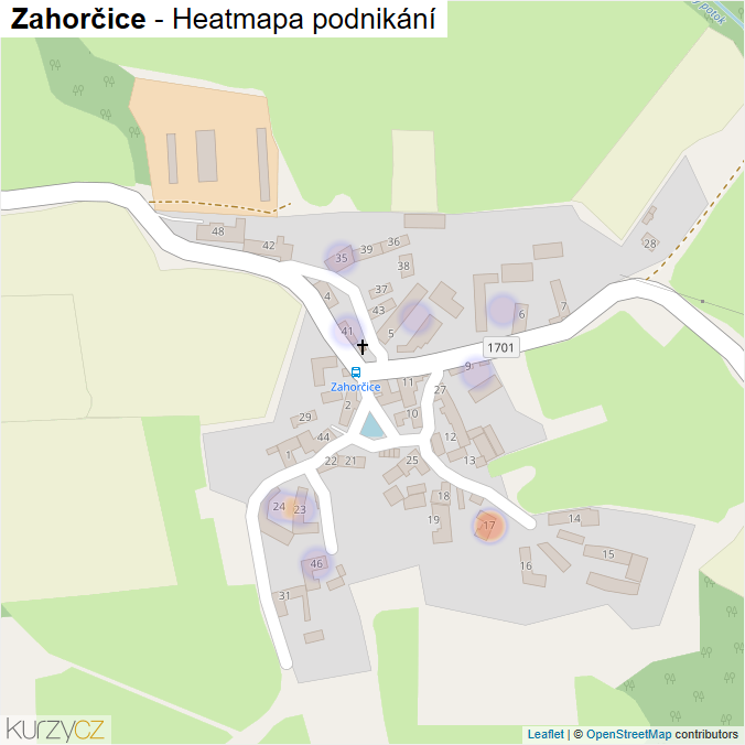 Mapa Zahorčice - Firmy v části obce.