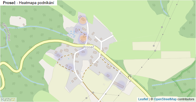 Proseč - mapa podnikání