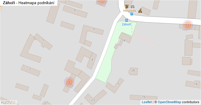 Záhoří - mapa podnikání