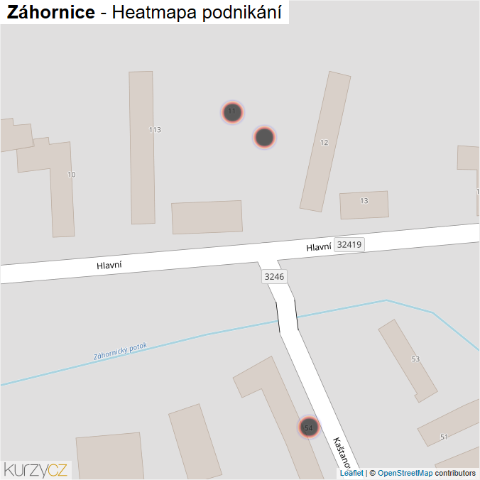 Mapa Záhornice - Firmy v obci.