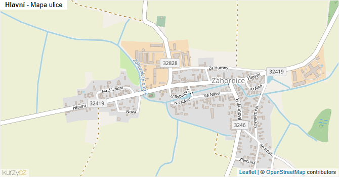Hlavní - mapa ulice