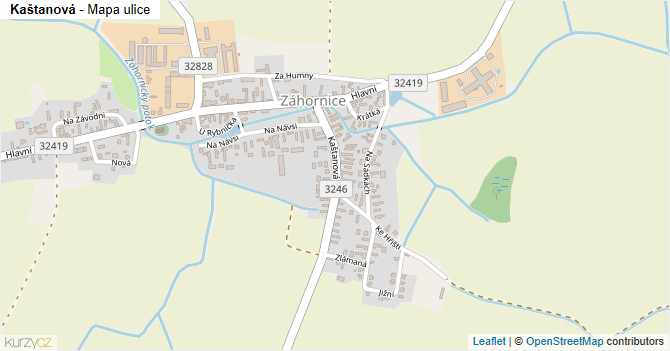 Kaštanová - mapa ulice