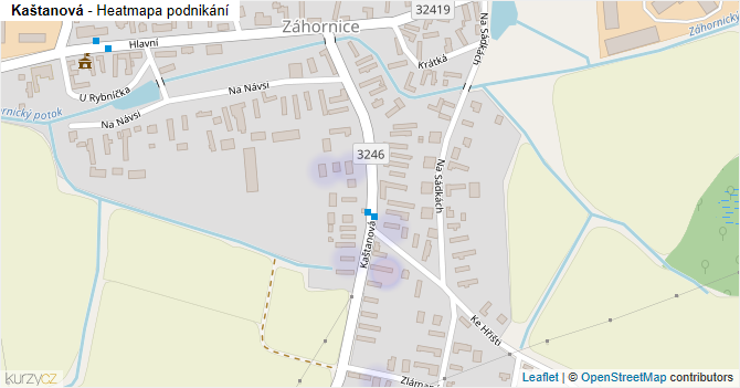 Kaštanová - mapa podnikání