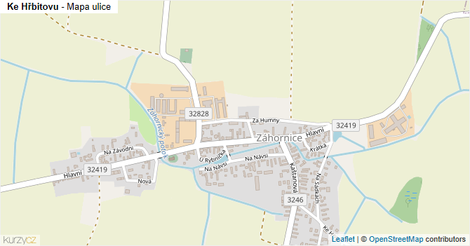 Ke Hřbitovu - mapa ulice