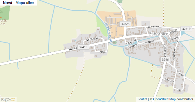 Nová - mapa ulice