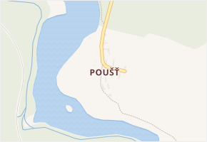 Poušť v obci Záhornice - mapa části obce