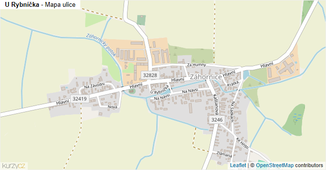 U Rybníčka - mapa ulice