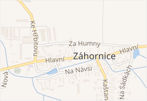 Za Humny v obci Záhornice - mapa ulice