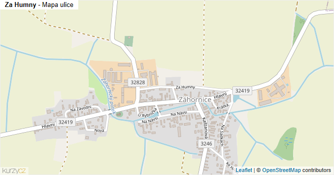 Za Humny - mapa ulice