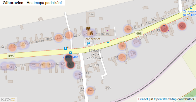 Záhorovice - mapa podnikání