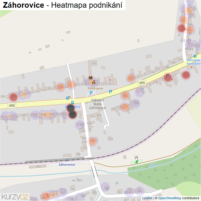 Mapa Záhorovice - Firmy v části obce.