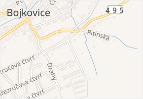 Zahrady v obci Záhorovice - mapa ulice