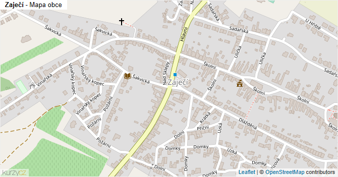 Zaječí - mapa obce