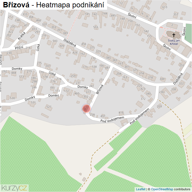 Mapa Břízová - Firmy v ulici.
