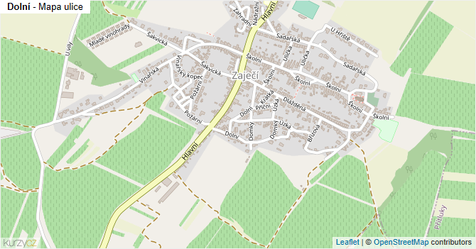 Dolní - mapa ulice