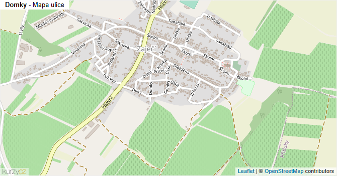 Domky - mapa ulice