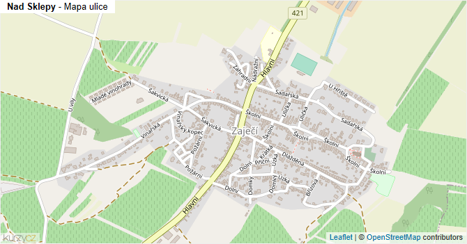 Nad Sklepy - mapa ulice