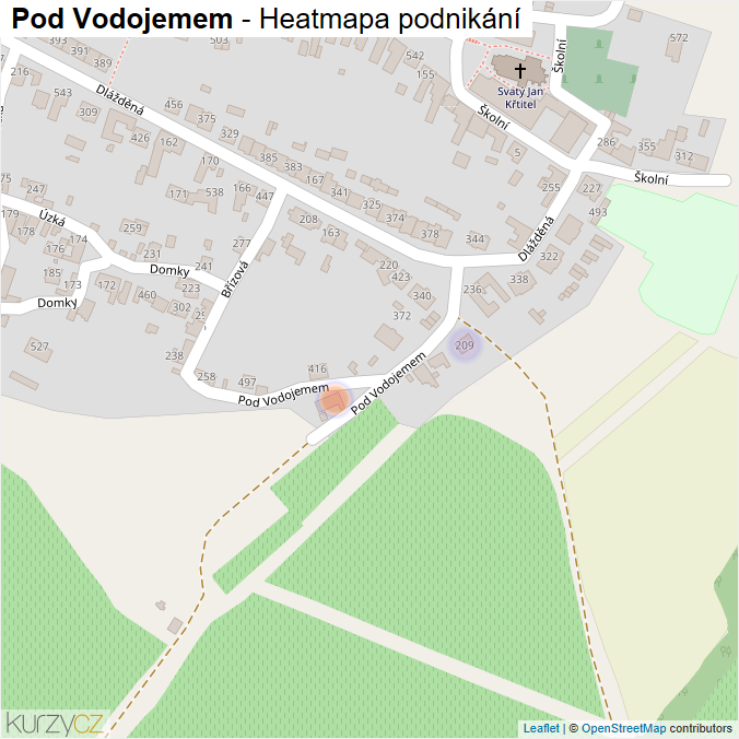 Mapa Pod Vodojemem - Firmy v ulici.