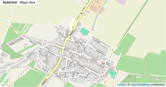 Sadařská - mapa ulice