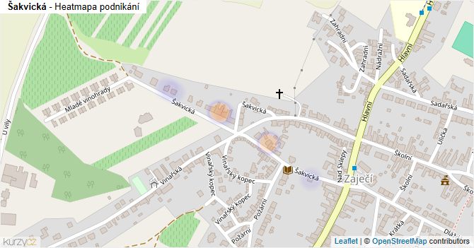 Šakvická - mapa podnikání