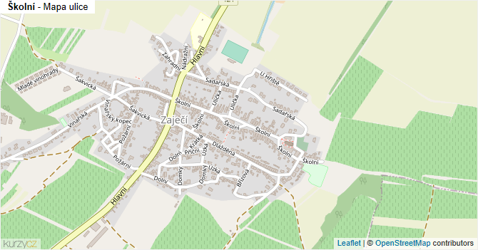 Školní - mapa ulice