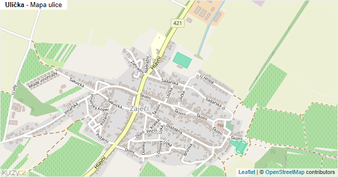 Ulička - mapa ulice