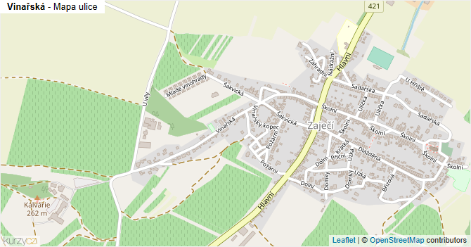 Vinařská - mapa ulice