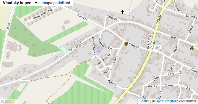 Vinařský kopec - mapa podnikání
