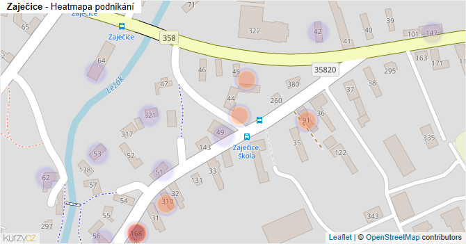Zaječice - mapa podnikání