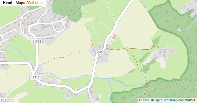 Kvaň - mapa části obce