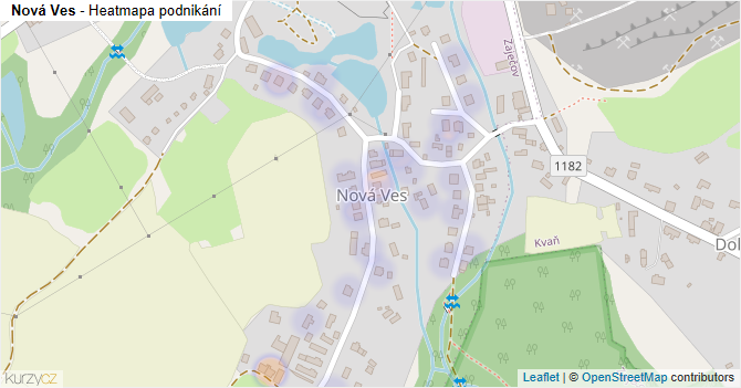 Nová Ves - mapa podnikání