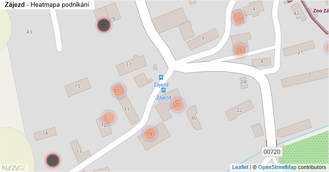 Zájezd - mapa podnikání
