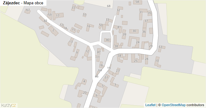 Zájezdec - mapa obce