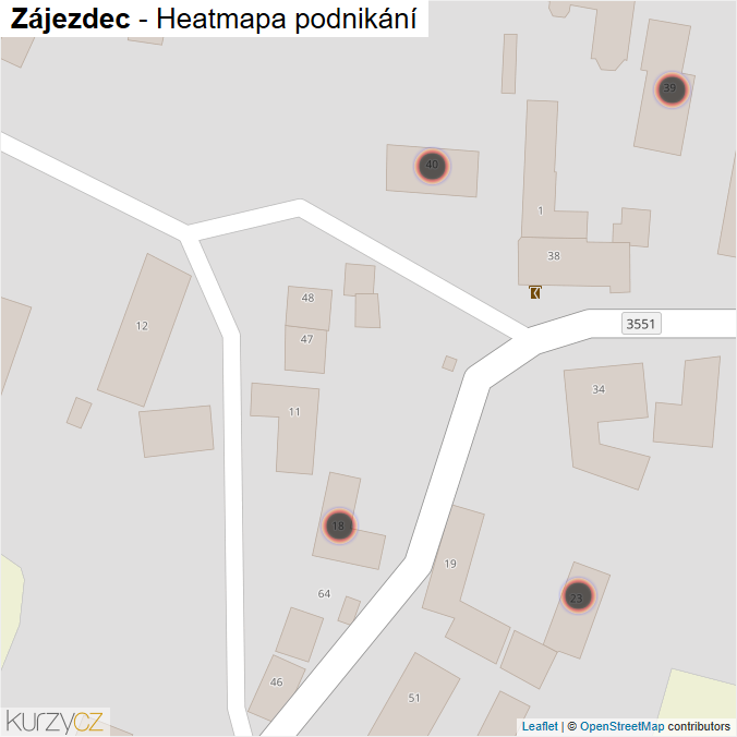 Mapa Zájezdec - Firmy v obci.
