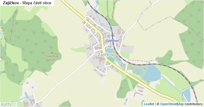 Zajíčkov - mapa části obce