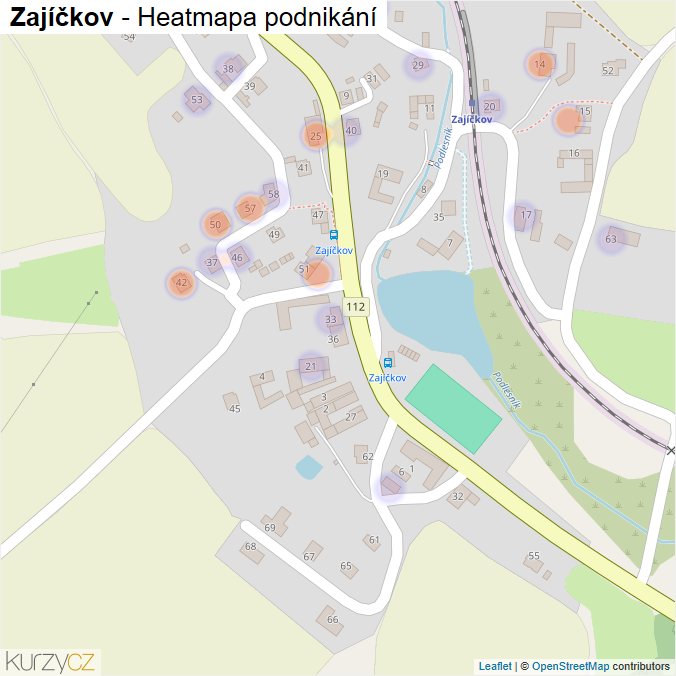Mapa Zajíčkov - Firmy v části obce.