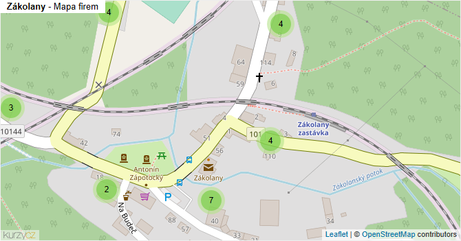 Zákolany - mapa firem