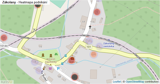 Zákolany - mapa podnikání