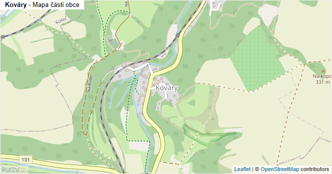 Kováry - mapa části obce