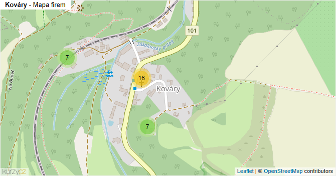 Kováry - mapa firem