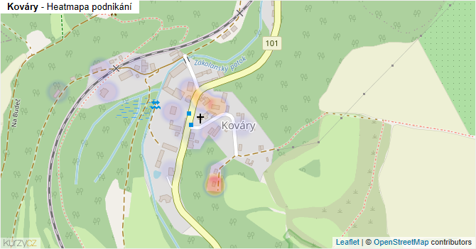 Kováry - mapa podnikání