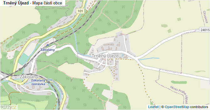 Trněný Újezd - mapa části obce