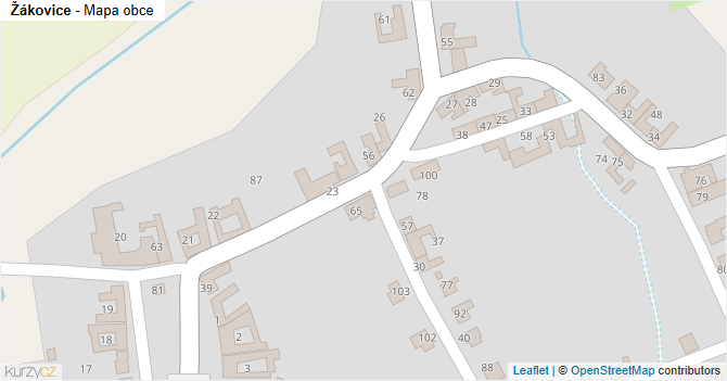 Žákovice - mapa obce