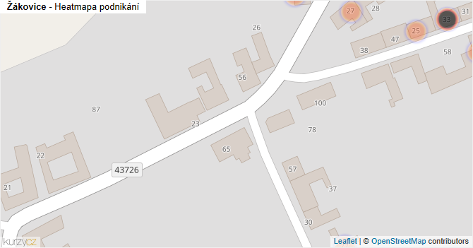 Žákovice - mapa podnikání