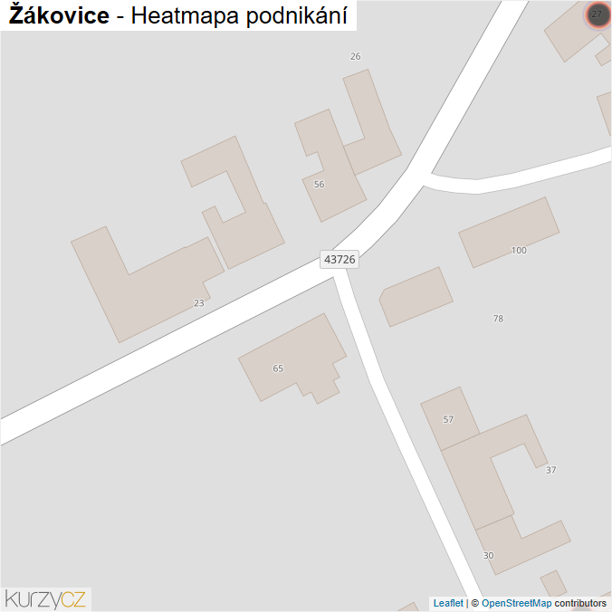Mapa Žákovice - Firmy v obci.