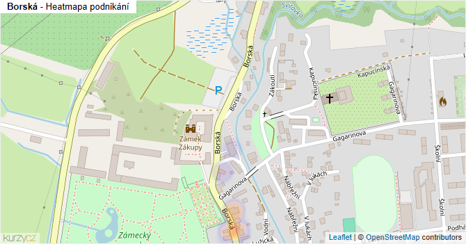 Borská - mapa podnikání