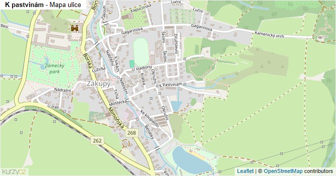 K pastvinám - mapa ulice