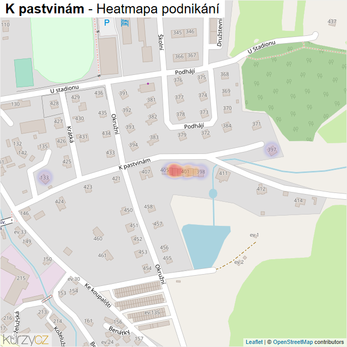 Mapa K pastvinám - Firmy v ulici.